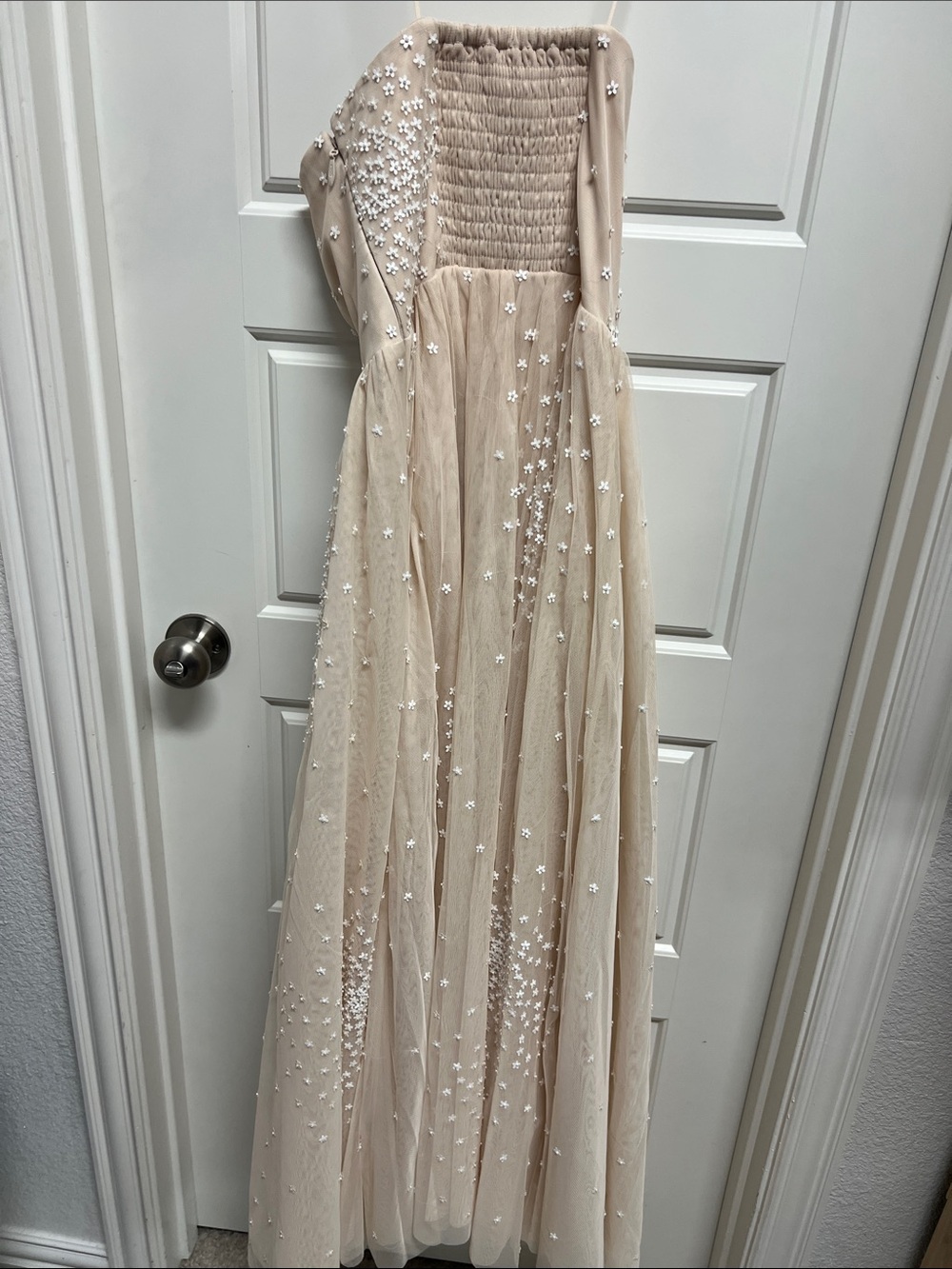 NWT BHLDN Blush Pink Embellished Strapless Maxi Dress - Picture 6 of 6